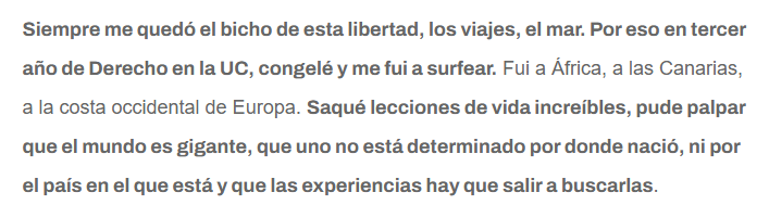 Leo_ChavezB's tweet image. En la sección &quot;Lecciones de vida&quot; del DF: Nicolás congeló derechó en la UC, se fue a surfear y sacó &quot;lecciones increíbles&quot;. &quot;Uno no está determinado por donde nació&quot;, dijo sobre sus años sabáticos en África y Europa. 🤡