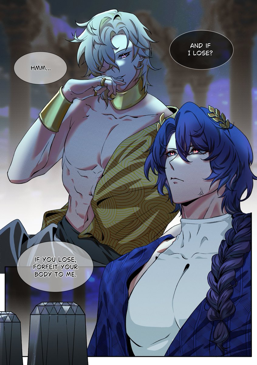 anggorabun's tweet photo. A collaboration art with @Nuy1ng! Will Ratio win? Or will he lose against the God of Fortune himself? What could Ratio get from such a high-risk gamble?! Find out soon in Nuying's amazing fic 🤤🍽️

#TotHAventio #Aventio #アベシオ https://t.co/OAr528zfr9