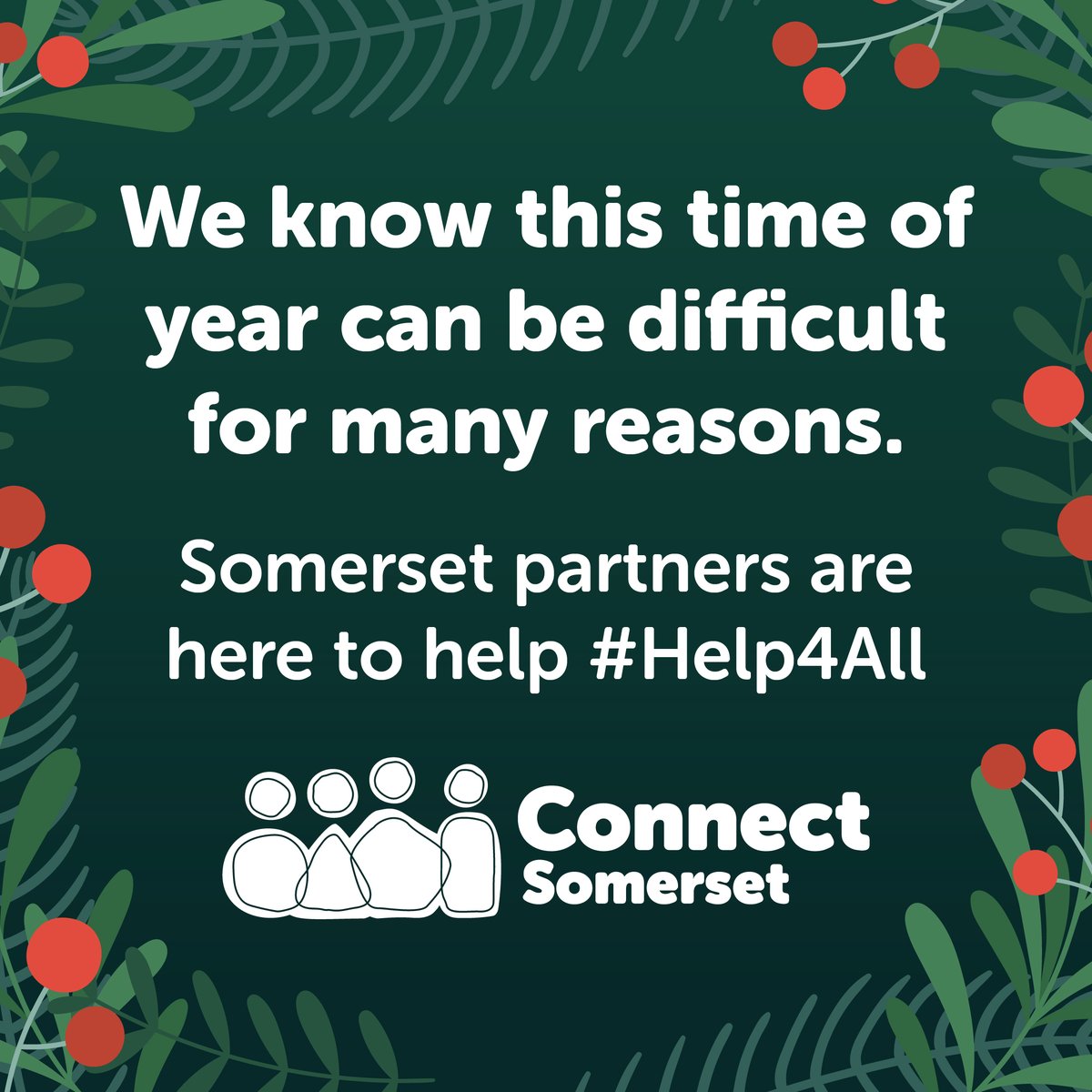 SomersetCouncil's tweet image. We know this time of year can be difficult for many reasons. Somerset partners are here to help - #Help4All. 

For services and support, visit: orlo.uk/xU9bt