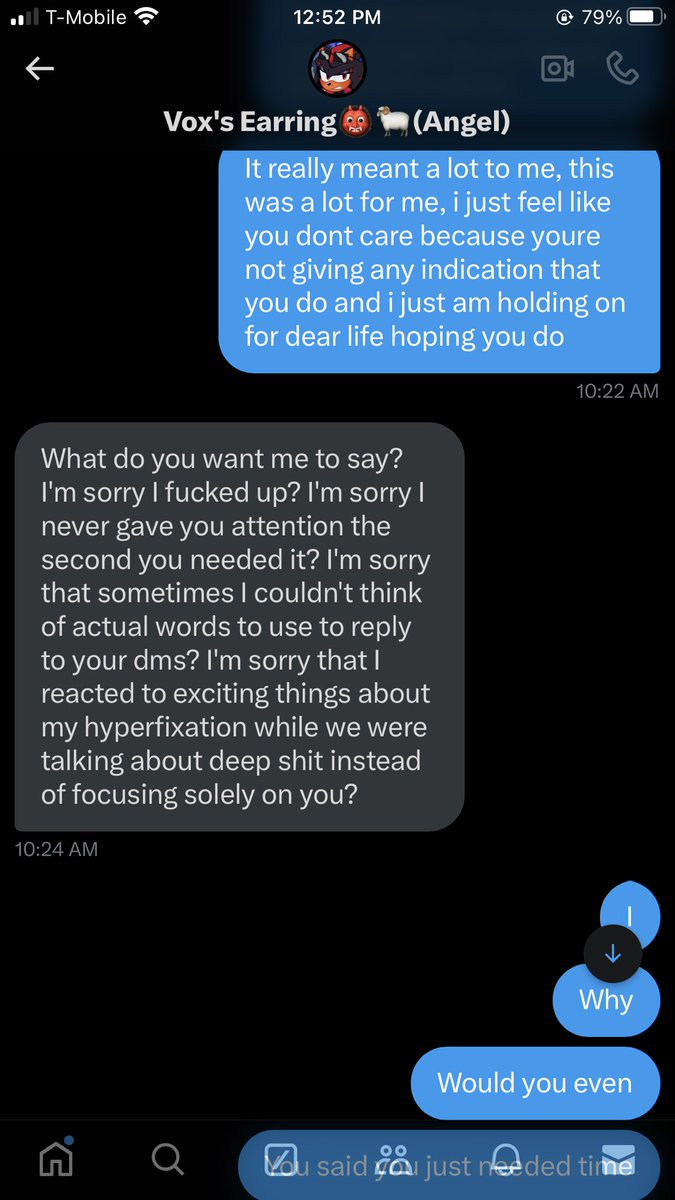 K9Kindred's tweet photo. Why did I deserve this for asking for an apology after being neglected by someone who assumed we were in a relationship and I poured my heart and soul into while they left me to rot.. https://t.co/MigvOqoQvM