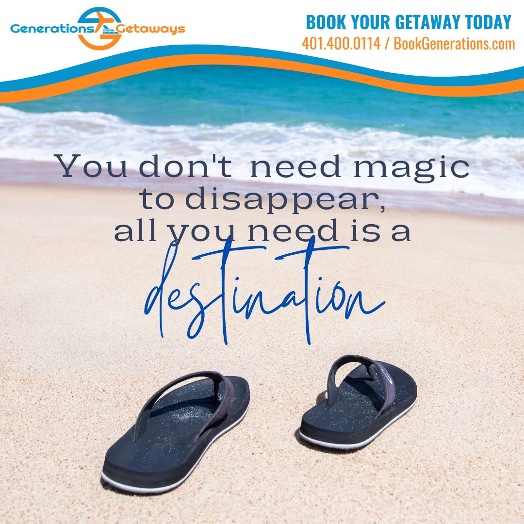 GenGetaways's tweet image. Booking your vacation with Generations Getaways is almost like magic. We do all the work for you and you enjoy yourself!

#travel #vacation #getaway #allinclusive #resort #cruise #caribbean #europe #beach #family #quotetoliveby #travelquotes #GenerationsGetaways #BookGenerations