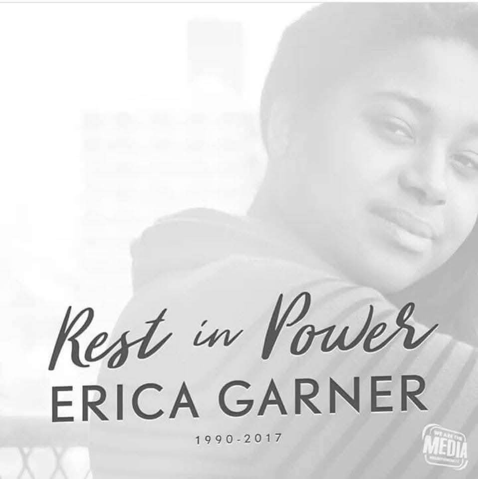 BlkHistStudies's tweet photo. Remembering activist ERICA GARNER who joined the ancestors after sufferring a massive heart attack on this day in 2017. Campaigning for justice for her father Eric Garner must have taken its toll on our sista. She was only 27 years old. #SadTimes #EricaGarner #ICantBreathe https://t.co/kuSFWCgsEv
