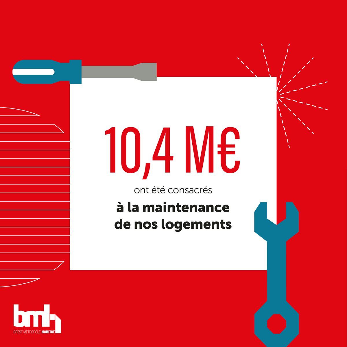 [Le chiffre du jour] Petites réparations, menuiseries, dépannage électrique ou encore dégât des eaux… 

Chaque année Bmh intervient dans les logements et parties communes pour garantir un habitat dans lequel les locataires se sentent bien dedans 🛠️