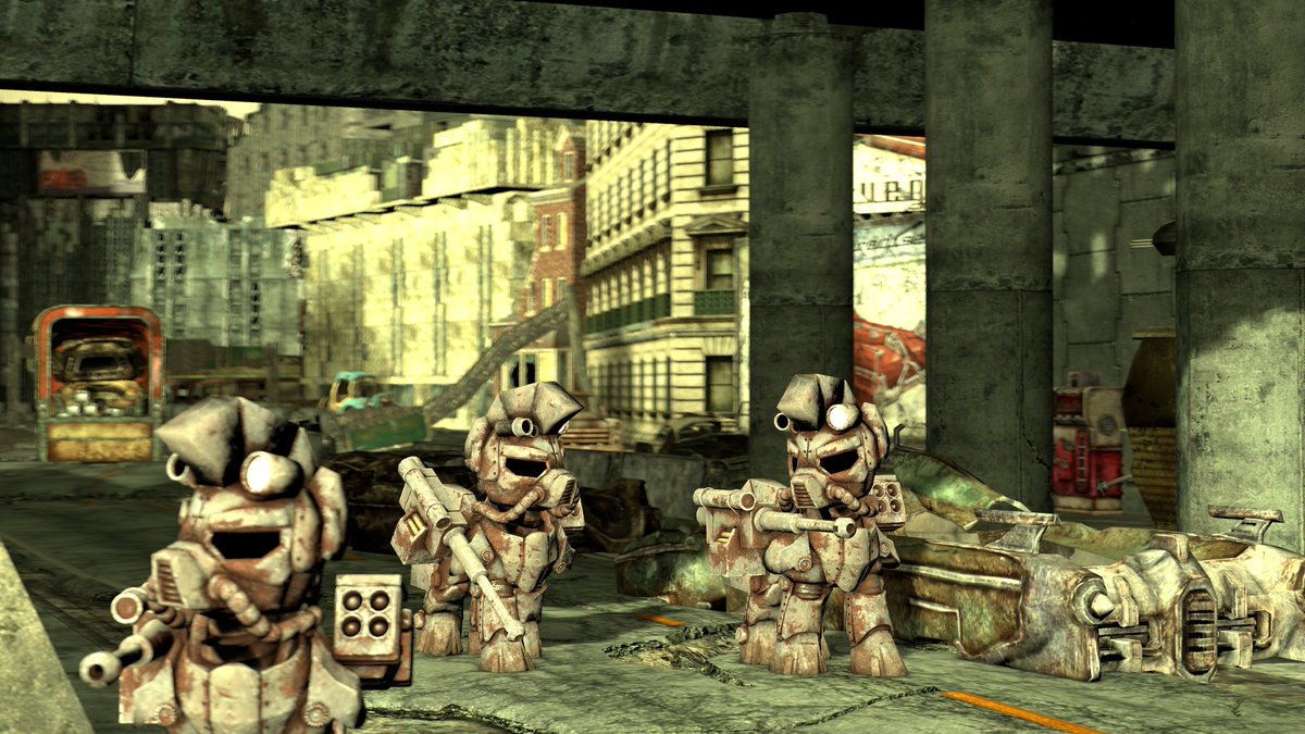 DrDerpyy's tweet image. A group of Steel Rangers on their daily patrol
(P.S read Fallout Equestria)
#SFM #Fallout