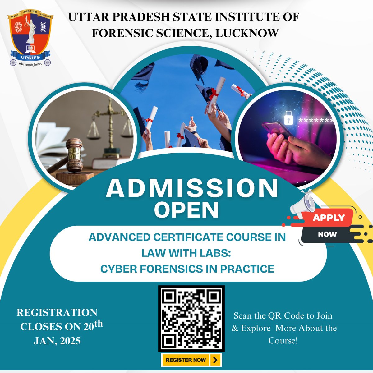 upsifsUp's tweet image. Bridge the gap between law and tech! We&apos;re thrilled to launch our Advanced Certificate Course in Law with Labs: Cyber Forensics in Practice! Apply now and become a pioneer in this exciting field!

@adgzonebareilly
@Uppolice
@dgpup
 #LawAndTech #CyberForensics #newcourse