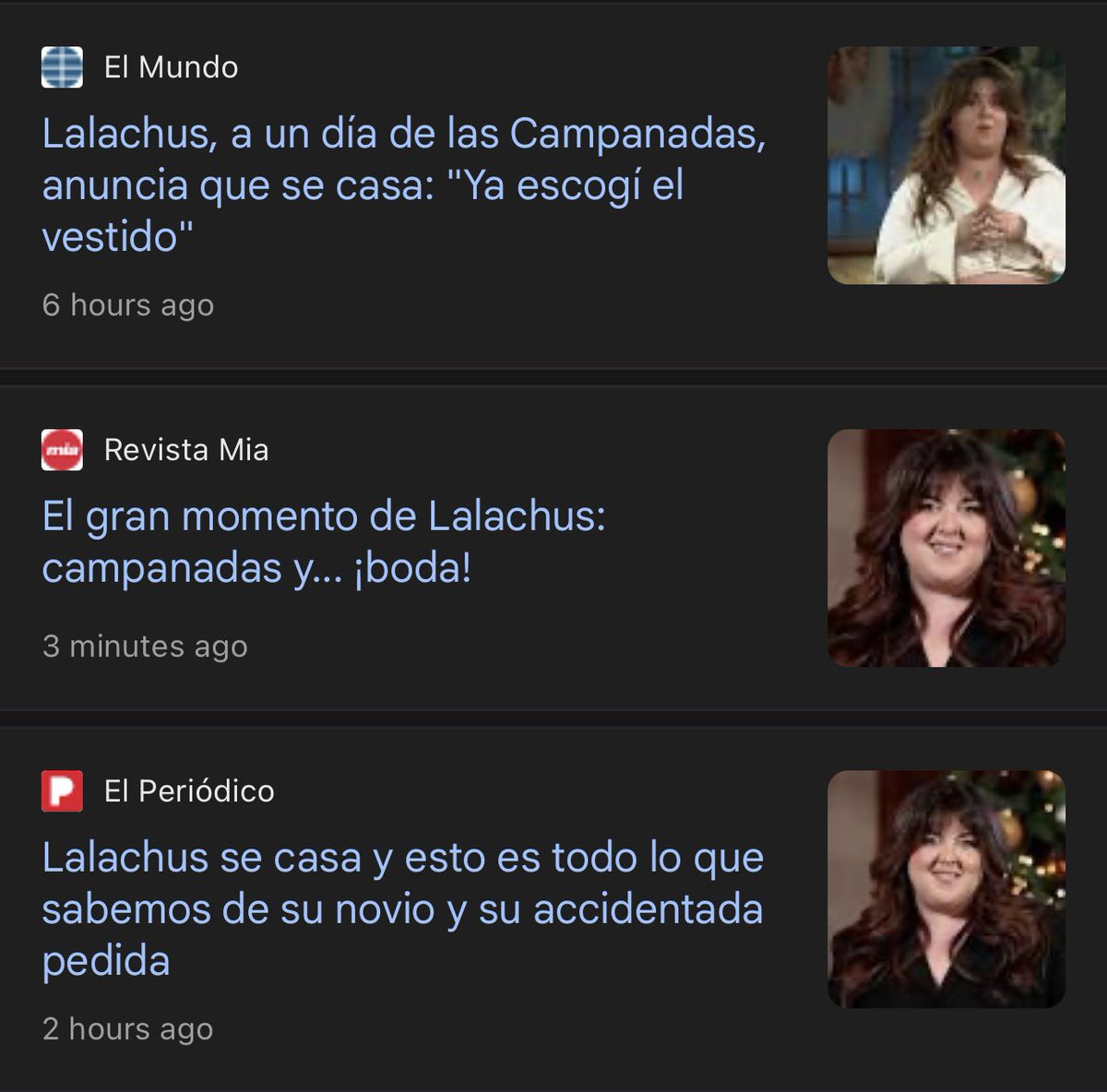 elojoquetodolv's tweet photo. Lalachus (@lalachus2) aclara los titulares sensacionalistas de su boda con su novio antes de dar Las Campanadas✨💗 https://t.co/J75zhb4QiK