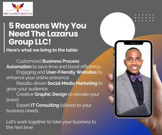 lazarusgroup229's tweet image. Transform Your Business with The Lazarus Group LLC!

📷 Streamline Operations: Save time and money with expert business process automation  
📷 Your success is our mission. Let’s build something extraordinary together!