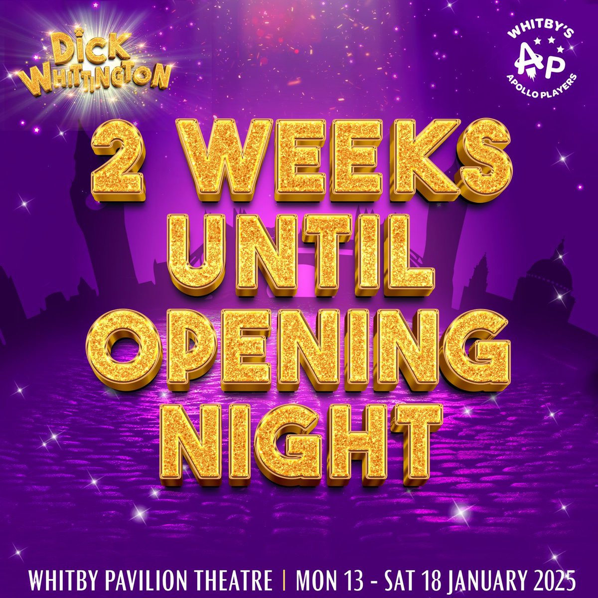 There’s just 2 weeks to go until Dick Whittington opens <a href="/Whitbypavilion/">Whitby Pavilion</a> 

Join us 13-18 Jan for panto fun and magic 🎭

Book now: whitbypavilion.co.uk 

#whitby #panto