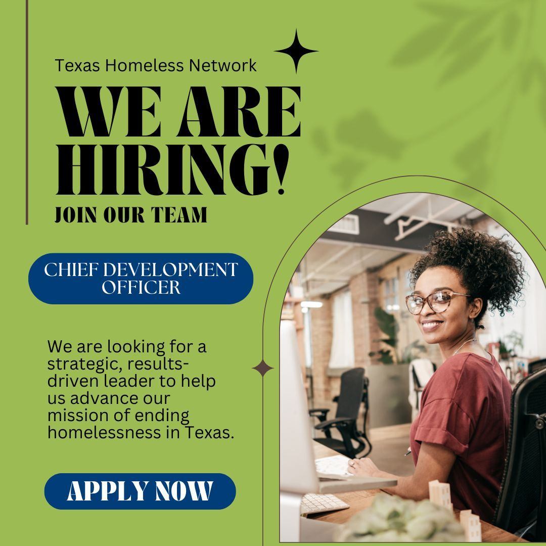 THN is looking for an experienced and mission-driven leader to drive our fundraising strategy and expand resources to end homelessness across Texas. Learn more at buff.ly/2N6apcl. Together, we can create a brighter future. #NonProfitJobs #LeadershipOpportunity #TexasJobs