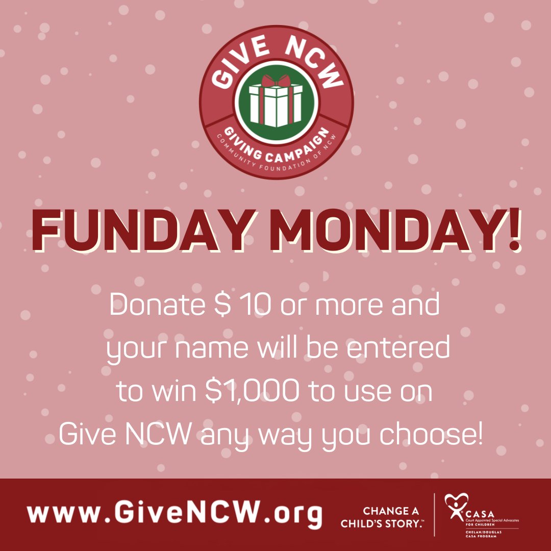 cdCASA's tweet image. LAST Funday Monday is here! Make a difference this holiday season by donating to CASA. Your contribution can have a significant impact on our community. Visit our link to donate! 😊 #GiveNCW #FundayMonday #CommunityImpact #HolidayGiving #SmallActsBigImpact