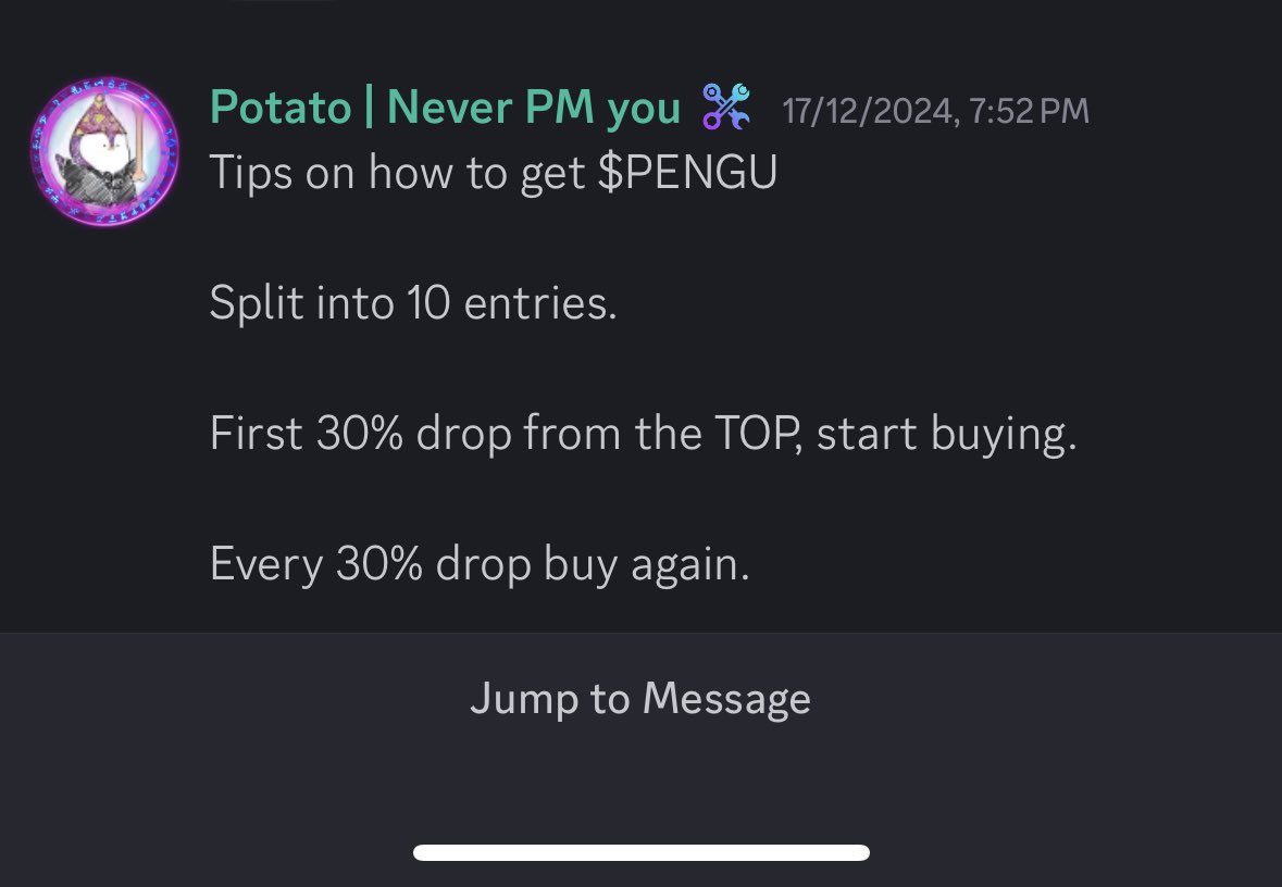 People keep asking me when to buy $PENGU.

Here’s what I’ll do, and I shared this with my trading community. 

If the price drops, simply buy more. Keep buying until you’re satisfied. You’ll never regret it.