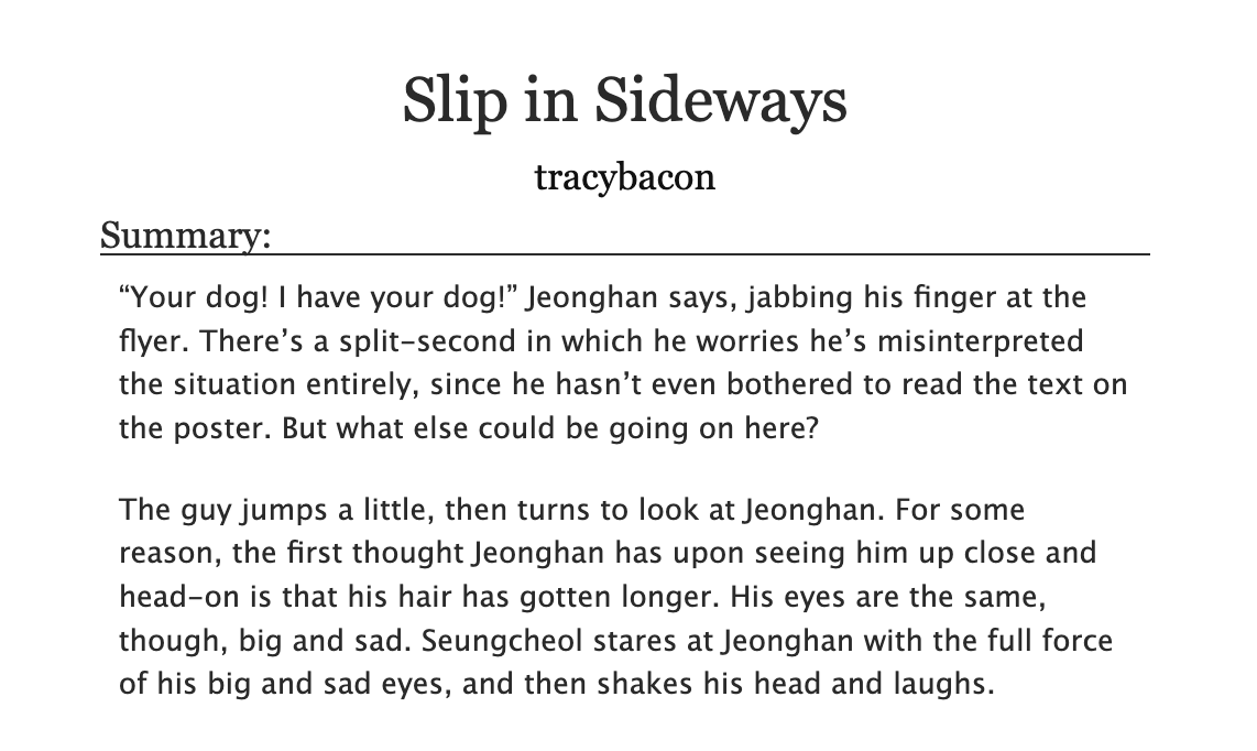 Slip in Sideways by tracybacon
↳ for <a href="/coupsunnie/">tasha 🪷</a> 
   ↳Jeonghan/Seungcheol | explicit | 2.5k

archiveofourown.org/works/61799116