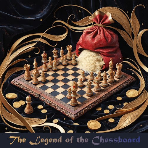 101Computing's tweet image. The Legend of the Chessboard: Use a Python script to solve this puzzle based on the Indian legend of the chessboard - Find out more on: s.mtrbio.com/wxmxskgpab
