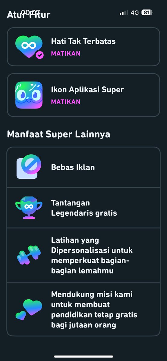 Open sharing duolingo super legal paid 15k sebulann sisa 2 slot guys buat bulan ini sung ke wa aja yaa #zonauang️
