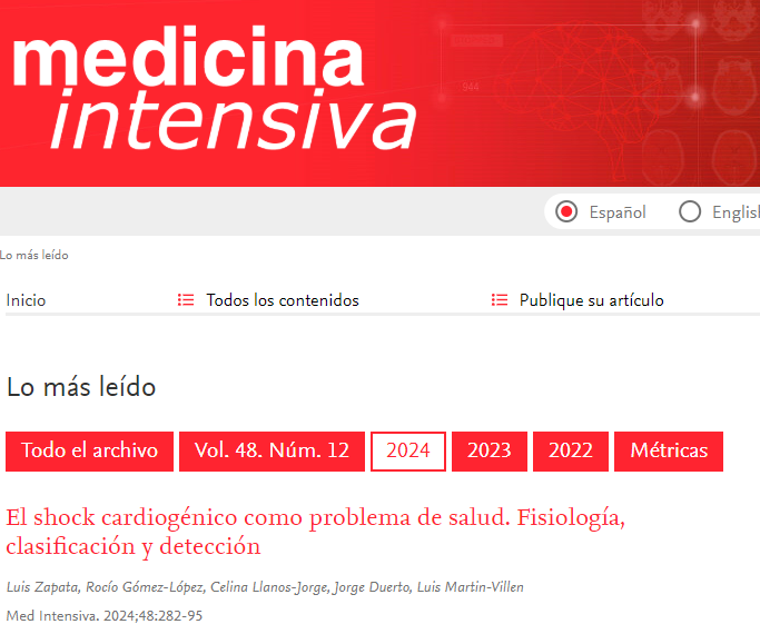 'El shock cardiogénico como problema de salud. Fisiología, clasificación y detección' ha sido el artículo más leído en 2024 en la web de la revista Medicina Intensiva. ¿Quieres saber cuáles son los otros más leídos? Entra en
medintensiva.org/es-mas-leidos-… <a href="/intensiva_med/">MedIntensiva</a>