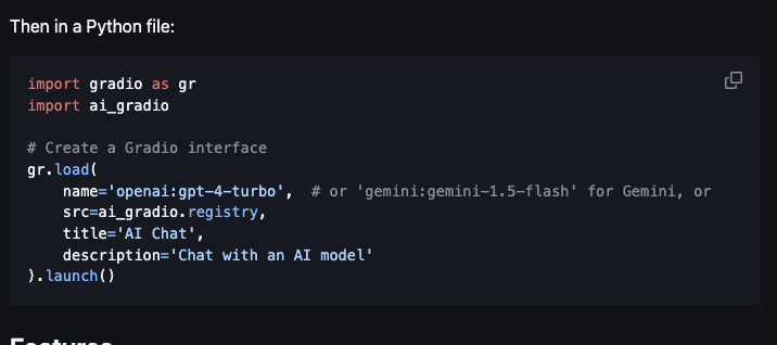 _akhaliq's tweet photo. ai-gradio

A Python package that makes it easy for developers to create AI apps powered by OpenAI, Google's Gemini, Anthropic's Claude, LumaAI, CrewAI, xAI's Grok, Hyperbolic and more

pip install 'ai-gradio[all]' https://t.co/zZ7KP1o2sh