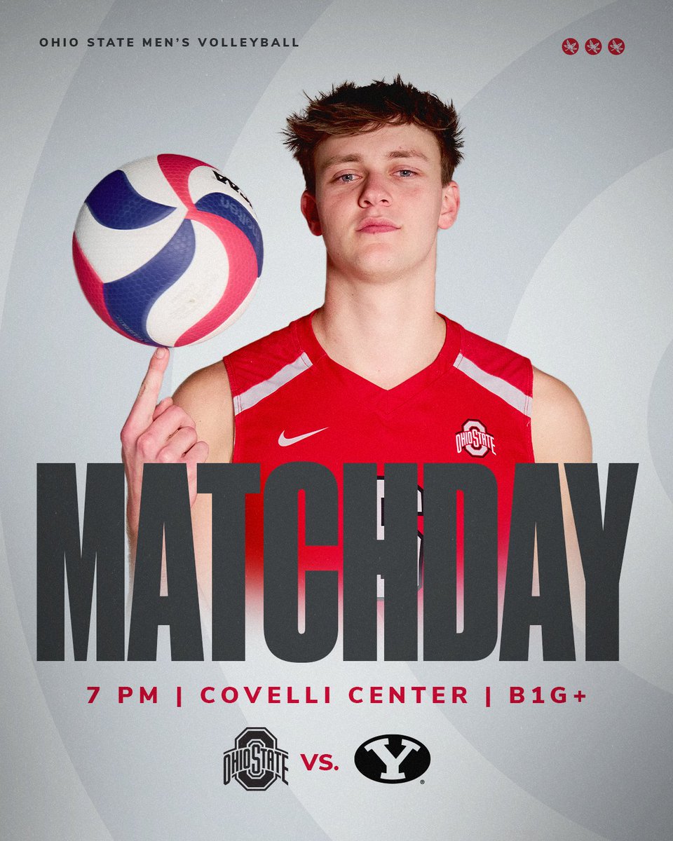 🏐 MATCH DAY!
🆚 BYU (<a href="/BYUmvolleyball/">BYU Men’s Volleyball</a>)
⏰ 7 p.m.
📍 Covelli Center
🎟️ 🅿️ Free
📺 B1G+/ go.osu.edu/Cdpz
📊 go.osu.edu/mvb25stats
🕸️🗒️ go.osu.edu/Cyev

#GoBucks