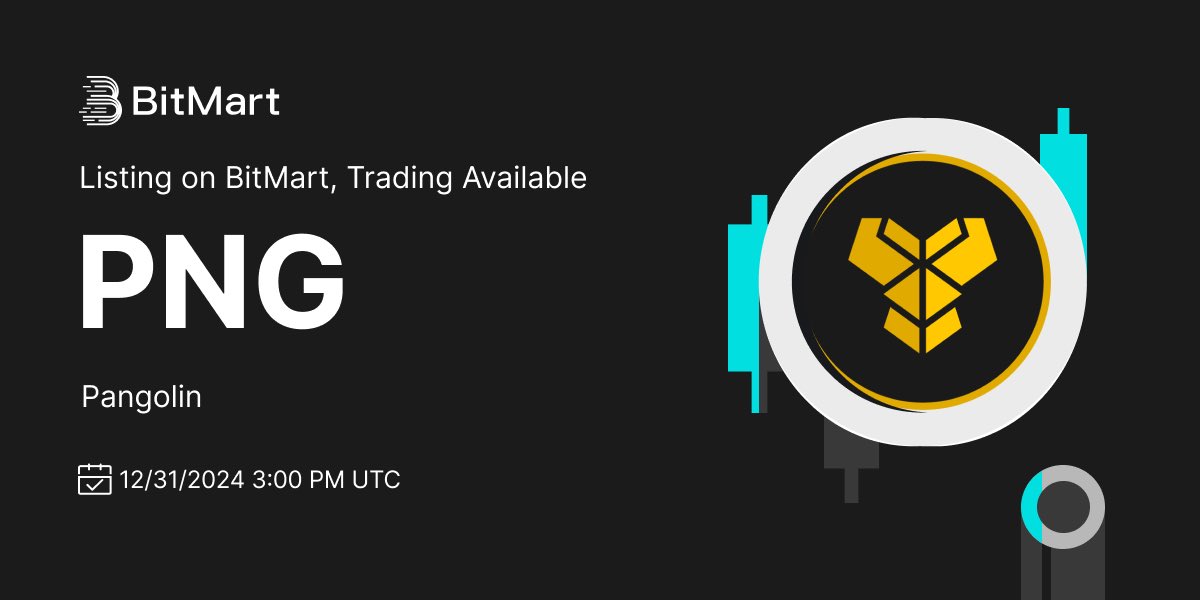 BitMartExchange's tweet image. #BitMart will list Pangolin (PNG) @pangolindex on our digital assets platform on December 31, 2024 🤩

💰Trading pair: PNG/USDT
💎Deposit: 12/30/2024 3:00 PM UTC
💎Trading: 12/31/2024 3:00 PM UTC

Learn more: support.bitmart.com/hc/en-us/artic…