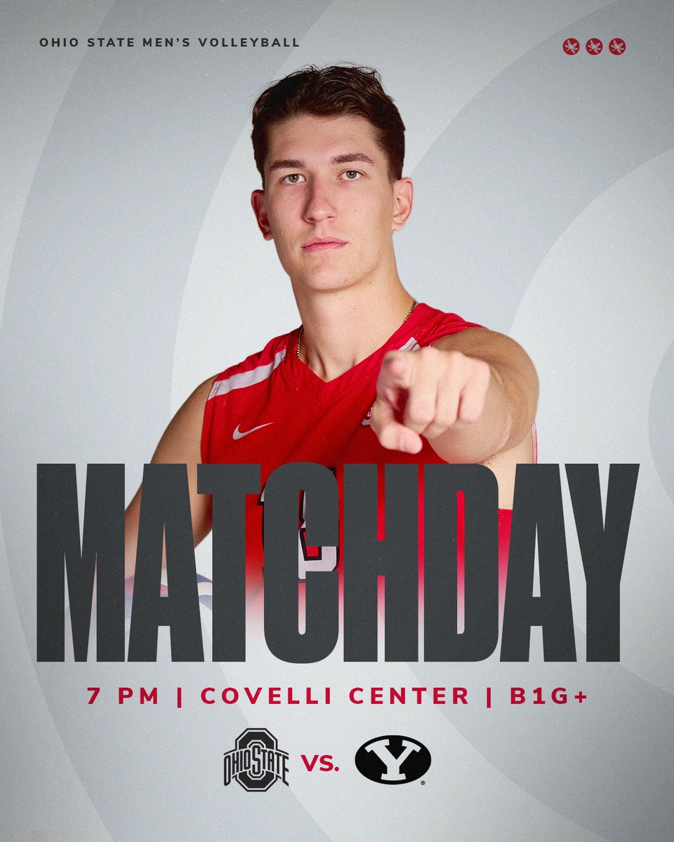 🏐 MATCH DAY!
2025 Season Opener
🆚 BYU (<a href="/BYUmvolleyball/">BYU Men’s Volleyball</a>)
⏰ 7 p.m.
📍 Covelli Center
🎟️ 🅿️ Free
📺 B1G+/ go.osu.edu/Cdpz
📊 go.osu.edu/mvb25stats
🕸️🗒️ go.osu.edu/Cyev

#GoBucks