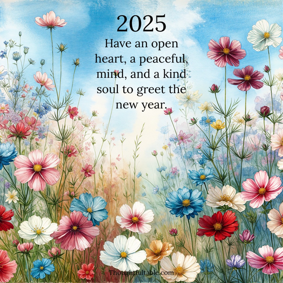 As we are about to begin 2025, let's have an open heart, a peaceful mind, and a kind soul to greet the new year.
