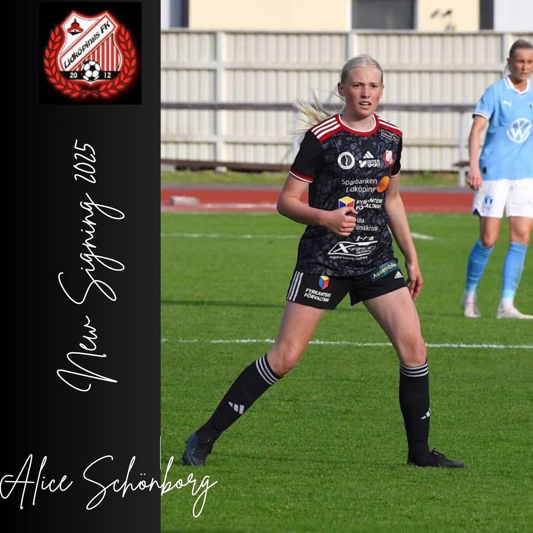 LFKLFKLFK's tweet photo. Alice är klar✍🏼📄✅!

 Efter ett fantastiskt år med debuten i Elitettan och spel i F19 allsvenskan och ett år som kröntes av flera landskamper har Alice Schönborg tagit steget upp i LFK-Dam där resan går vidare 2025.

#lfkdam #säsong2025 #division1 #viärLFK #tillsammans 

♥️🖤 https://t.co/5CXIs5T80G