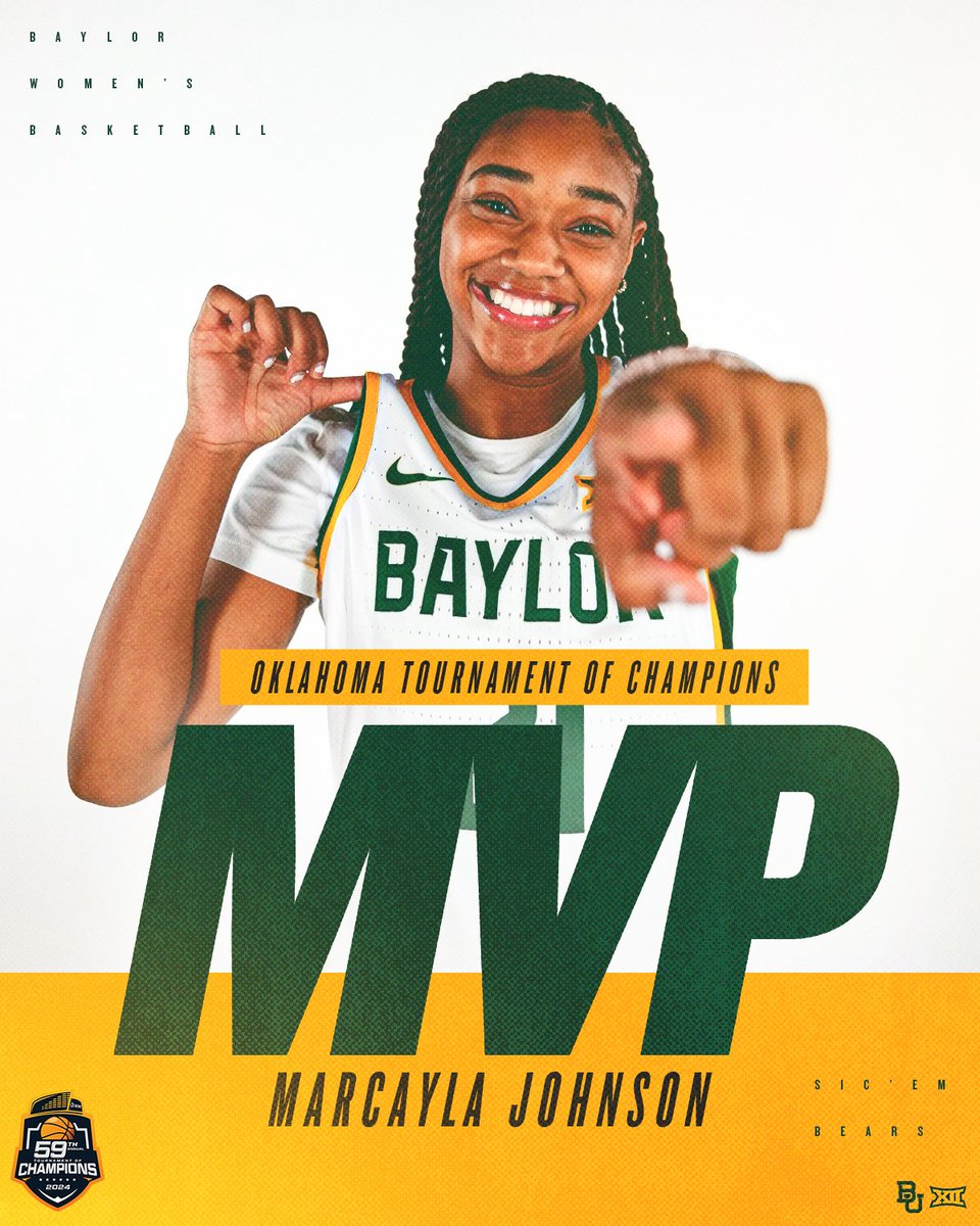 BaylorWBB's tweet image. 🗣️MVP 🗣️MVP 🗣️MVP

Proud of you @MarcaylaJohnso1 🐻

#SicEm | #GreaterThan