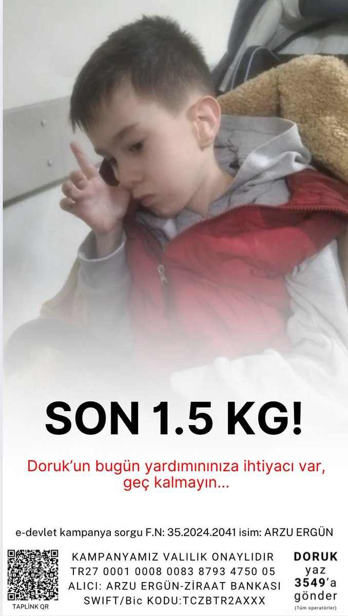 🌸Merhaba Doruk 9 yasında 🌸 ilacı yurt dısında  ilacını alması ıcın valılık ızınlı bır kampanya baslatıldı geç olmadan ılacına kavusturmaya destek olmak ıster misiniz? 🌸🩷
<a href="/smadorugaumutol/">DORUKCANLAR GURUBU</a> 
#hisse 
#UzakȘehir 
#MasterChefTürkiye