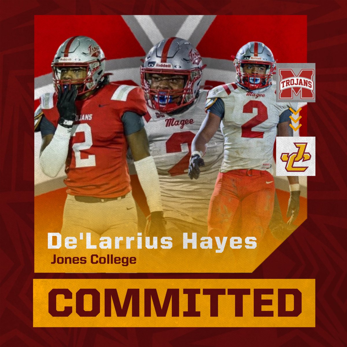 Congratulations to De’Larrius Hayes on committing to Jones College.