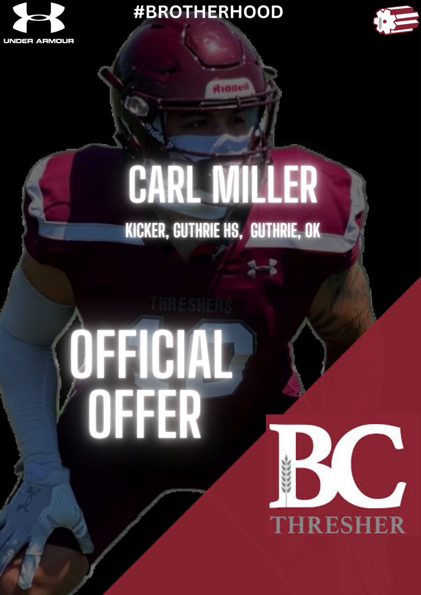 Carl Miller🦿 (@carlmillerkicks) on Twitter photo After a good talk with <a href="/TheTerryCook/">Coach Terry Cook</a> I have received aScholarship offer. #AGTG
<a href="/jwlawson1/">Coach Lawson</a> <a href="/McDonald7/">Kent McDonald</a> <a href="/CoachBeeby/">COACHBEEBY</a> After a good talk with <a href="/TheTerryCook/">Coach Terry Cook</a> I have received aScholarship offer. #AGTG
<a href="/jwlawson1/">Coach Lawson</a> <a href="/McDonald7/">Kent McDonald</a> <a href="/CoachBeeby/">COACHBEEBY</a>