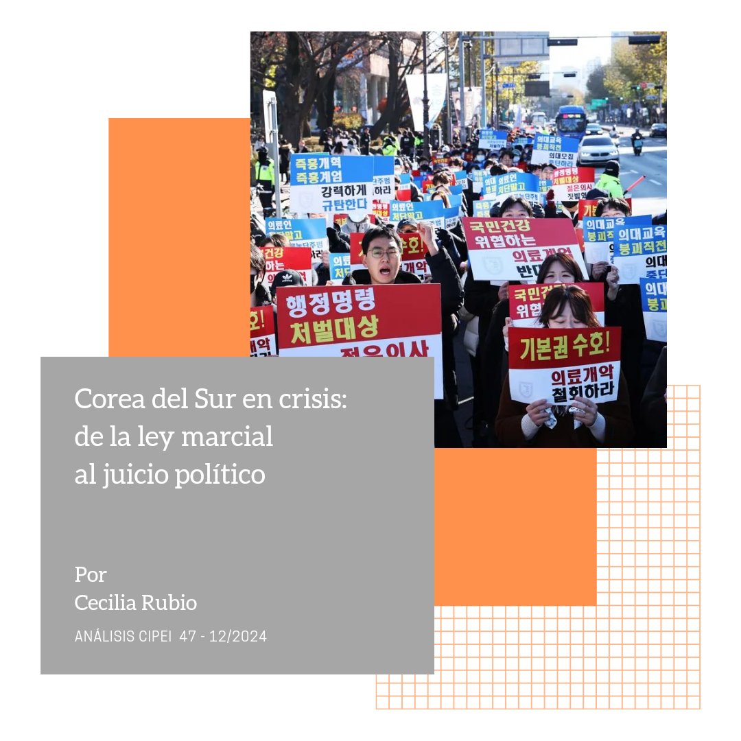 📢 Desde Análisis CIPEI cerramos el 2024 con una edición sobre la crisis político coreana 🇰🇷 tras el anuncio del presidente recientemente destituido, Yoon Suk Yeol, de imponer la ley marcial de emergencia. 

Toda la info: cipei.unr.edu.ar/analisis-cipei/

#coreadelsur #YoonSukYeol