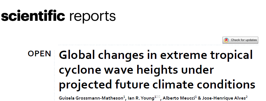 Important new paper from Guisela Grossmann-Matheson on projected changes in extreme tropical cyclone ocean wave conditions globally by 2050. rdcu.be/d5gL0