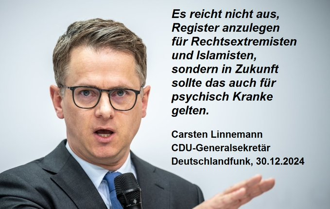 Leseerlaubnis's tweet photo. Wir sind nur noch sehr wenige Schritte entfernt von 1939. 
Nur noch ganz wenige Schritte. 

Hoffentlich werden alle, die jemals etwas von der "Systematische Ausrottung von Kranken" gehört haben, nun endlich wach. 
So fing es damals auch einmal an. 

Keinen Schritt, Herr Linnemann, keinen einzigen Schritt geht es in diese Richtung!