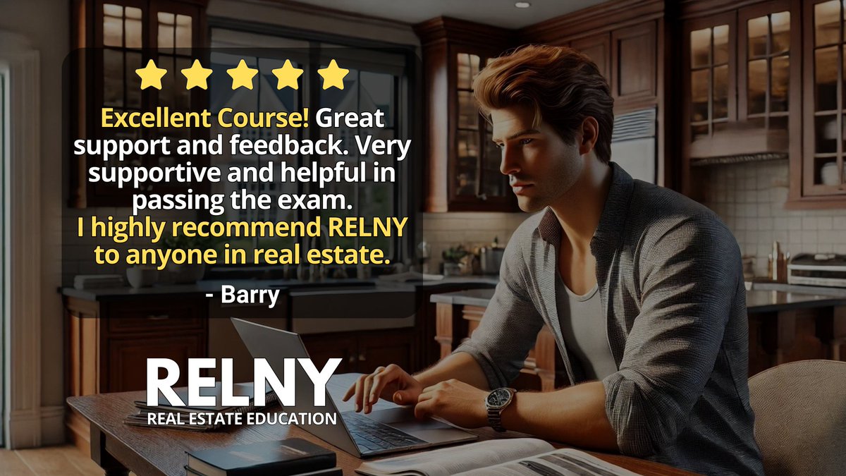 RELNYSchool's tweet photo. Take your New York real estate licensing course online with Kristen Bacorn in 5 languages. You can also take your final exam at home in 5 languages. Visit https://t.co/DyeR8PEazB to get started!
#realestatelicense #realestateschool #nyrealestate #nycrealestate https://t.co/Z40s5Avovg