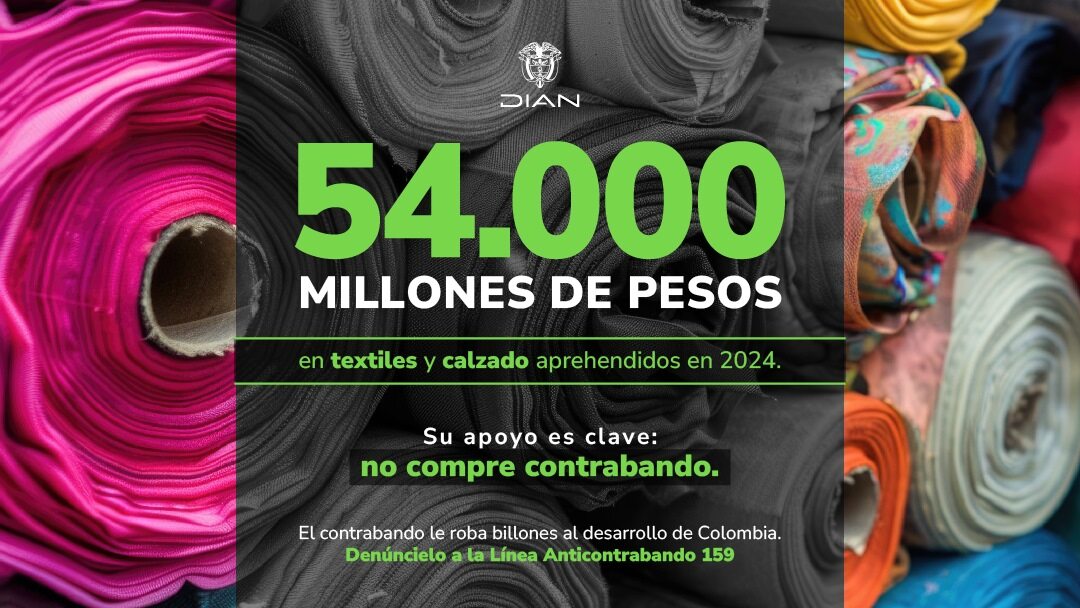 DIANColombia's tweet image. En la industria textil también hay un alto flujo de contrabando, por eso es indispensable su ayuda como consumidor para que sigamos trabajando #TodosContraElContrabando .