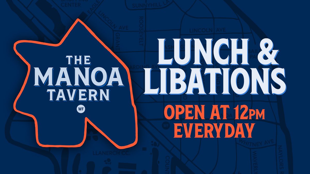 WFmanoatavern's tweet photo. We're open for lunch everyday at noon from now till 1/5! Stop by for lunch and stay for a beverage! #openforlunch #worldfamous https://t.co/tSjHiriWxX