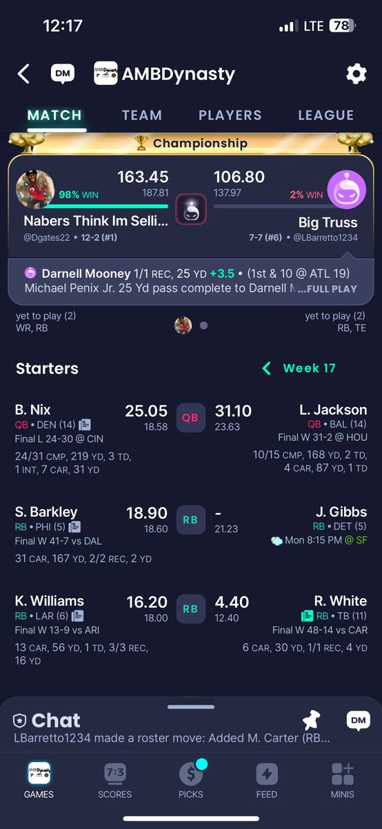 D_Gates56's tweet photo. @DynastyDadFF Nabers trade securing the ship with CeeDee goin down 🙏🏻 https://t.co/PqqFwijhm4
