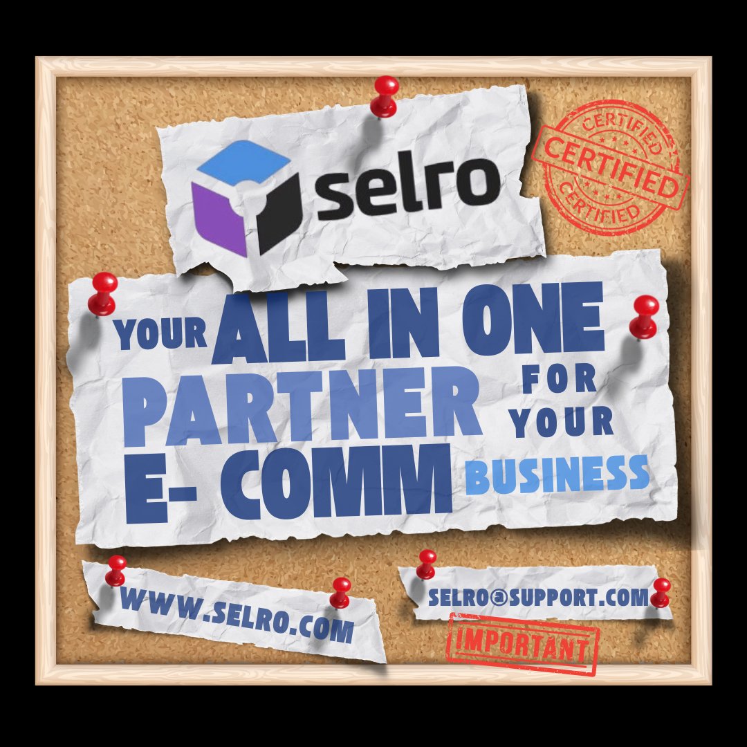 Certified Important: Streamline your #ecommerce operations with #Selro! From inventory management to seamless order processing, we've got your back.
Visit Selro at selro.com and unlock the next level of e-commerce success!
#SellMore #SelroSuccess