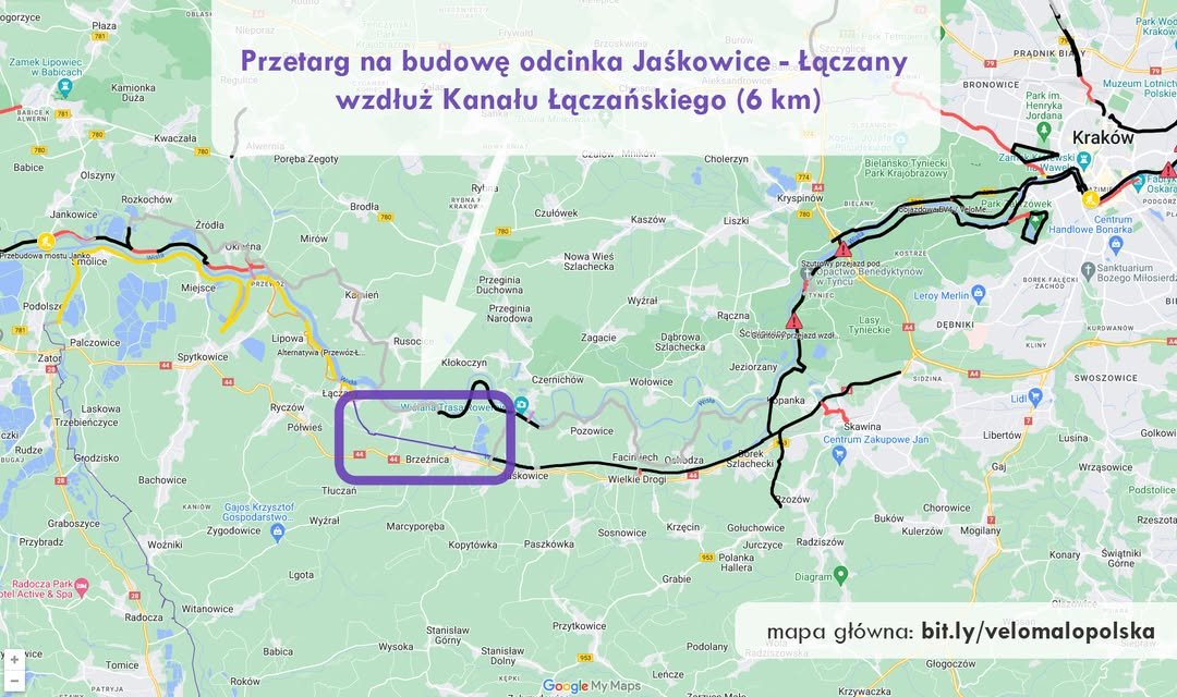 Otwarto oferty w przetargu na budowę 6 km trasy rowerowej wzdłuż Kanału Łączany - Skawina na terenie gminy Brzeźnica. Większość ofert mieści się w założonych kwotach, więc wybór wykonawcy to już tylko formalność i na jesień 2025 powinniśmy już mieć ciągłość wzdłuż całego kanału.