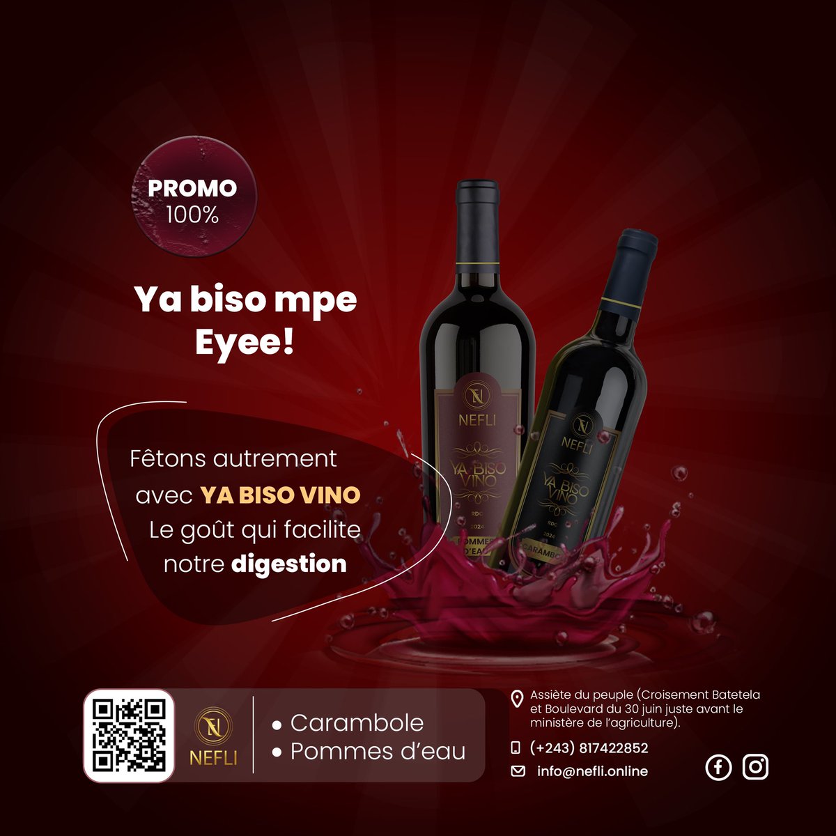 IKakurusi's tweet photo. Ya biso vino est là pour vous accompagnez dans ces périodes festives. Faites le plein pour le réveillon de nouvel an et pour la bonne année.
Valorisons la production locale 100% RDC 🇨🇩❤️ https://t.co/1G0vFmBu93