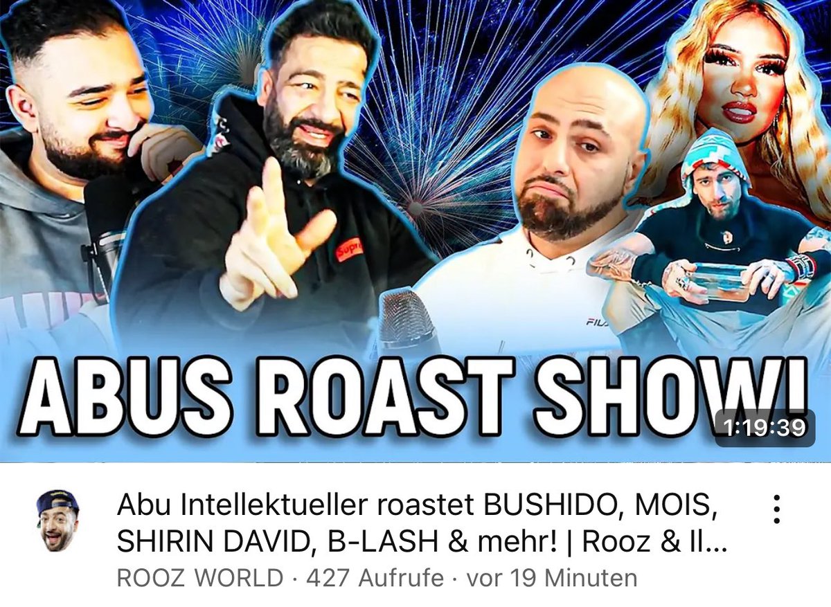 Lustige Reaction geworden, zieht es euch gerne auch rein!!!✌🏼🍿

Abu Intellektueller roastet BUSHIDO, MOIS, SHIRIN DAVID, B-LASH &amp; mehr! ... youtu.be/JwtaIjXhwcs?si… via <a href="/YouTube/">YouTube</a>