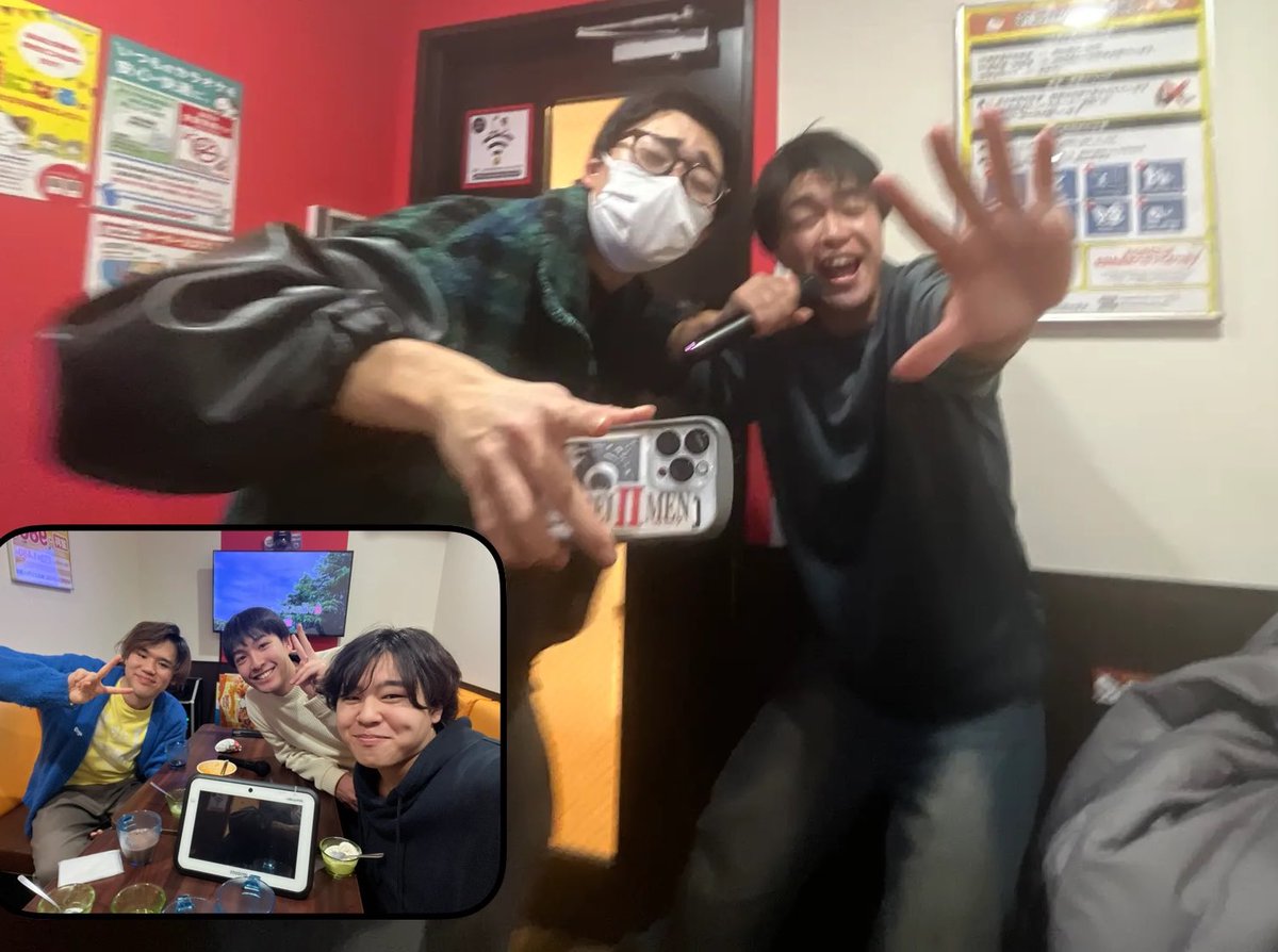 MortalRock0's tweet photo. 無事全員元気にそれぞれの場所で音楽やっててアツいです。2024年ほど良くありがとう！

バンドコンテストvol14 おのっつとかねもちが飛び入り審査員やらせてもらいました。ライブしたい！審査で偉そうなこと言うならライブでいいとこ見せたいです！2025もいい感じによろしくお願いします！ https://t.co/eXIrB1gcAK