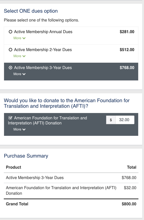When you renew your <a href="/atanet/">American Translators Association</a> membership for 2025, don't forget to donate to <a href="/AFTI_ata/">AFTI</a>. I simply rounded it up. Just a thought. 😉 Your donation WILL make a difference to future translators and interpreters!