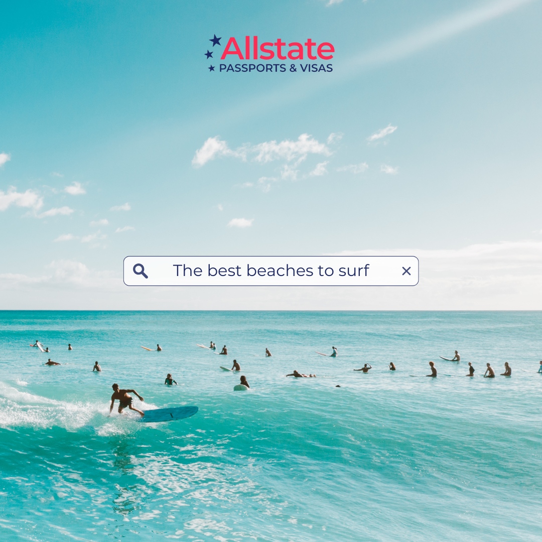 AllstatePV's tweet photo. Dreaming of catching the perfect wave? 🌊🏄‍♂️ 

Here are some of the best surf spots around the world:

🏄‍♂️Gold Coast, Australia
🏄‍♂️Jeffreys Bay, South Africa
🏄‍♂️Taghazout, Morocco
🏄‍♂️Hossegor, France

File for a passport at https://t.co/NX8iHIEmAr.

#passports #traveltips https://t.co/6OhmcjVpAj