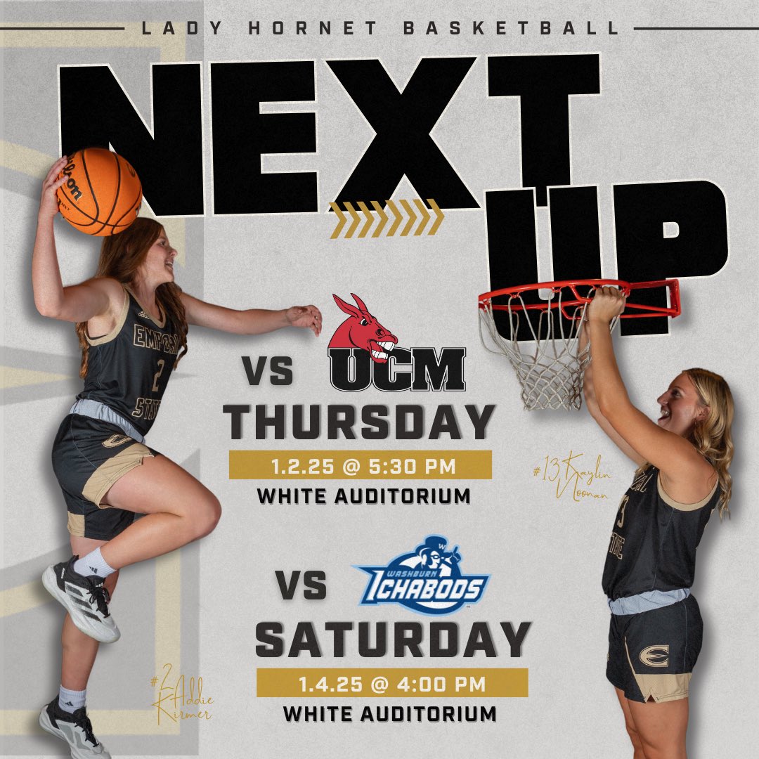 ESUHornetsWBB's tweet photo. WE ARE BACKKKKK

Catch your Lady Hornets back in action at White Auditorium this week with two good matchups!!! 🐝

#StingersUp https://t.co/H2BMBIWjIU
