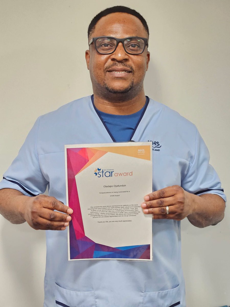 Iain (@iain19831) on Twitter photo Congratulations to Oladapo Oyetundun or known as "Ola" for being nominated for a star award. Ola works as a Healthcare Support Worker in Huntly Ward, Royal Cornhill Hospital. Very valued by patients and colleagues alike <a href="/NHSGrampian/">NHS Grampian</a> <a href="/NhsgStarAwards/">NHSG STAR Awards</a> ππ»ππ»π Congratulations to Oladapo Oyetundun or known as "Ola" for being nominated for a star award. Ola works as a Healthcare Support Worker in Huntly Ward, Royal Cornhill Hospital. Very valued by patients and colleagues alike <a href="/NHSGrampian/">NHS Grampian</a> <a href="/NhsgStarAwards/">NHSG STAR Awards</a> ππ»ππ»π