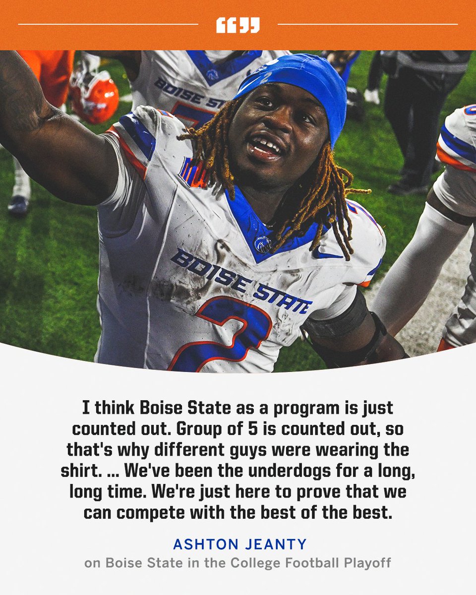 Ashton Jeanty and Boise State are ready to prove the doubters wrong 😤

📺 Tuesday on ESPN