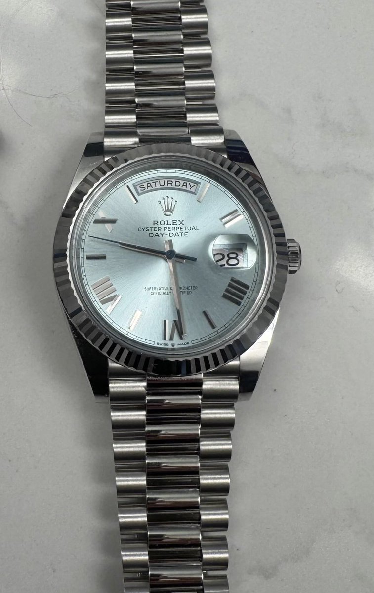 TheEventHorizo2's tweet image. From the time I decide to reward myself for a great year with a Platinum Day Date to the time @watchking69 and @TimepieceTyler_ had the exact model i wanted in my hands was 48 hours. Dynamite service/Beautiful watch