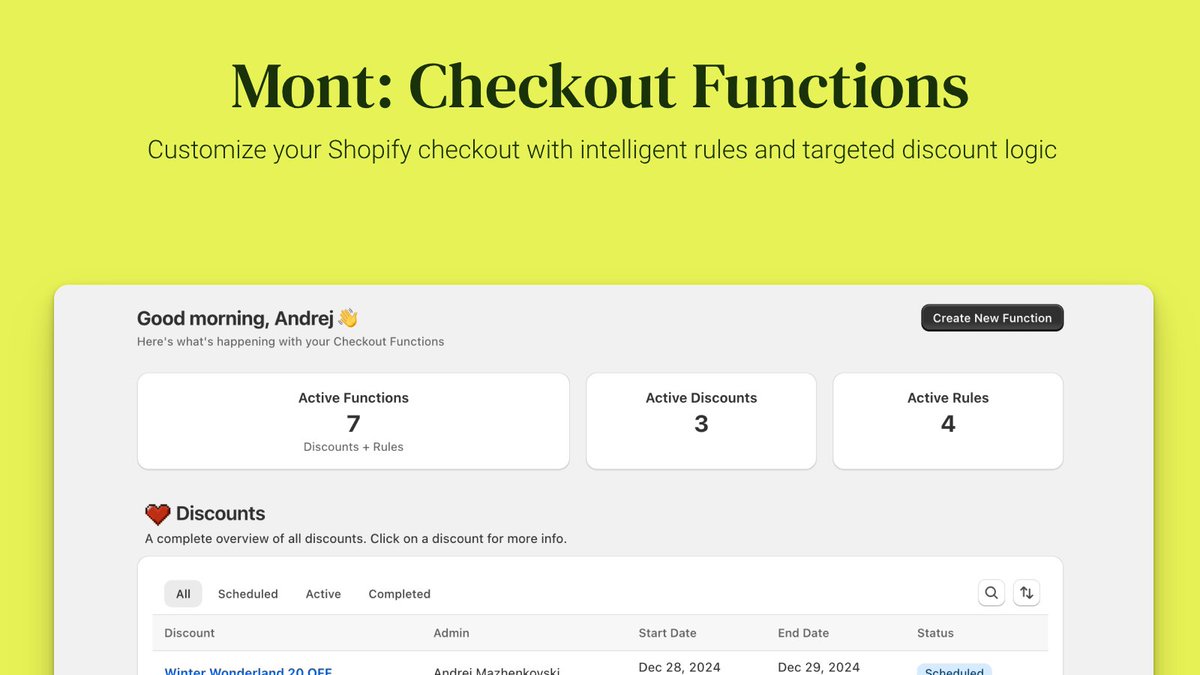 Mont is now live on the Shopify App Store! 🎉
apps.shopify.com/mont 

Migrate from scripts over to the new checkout extensibility with Mont!