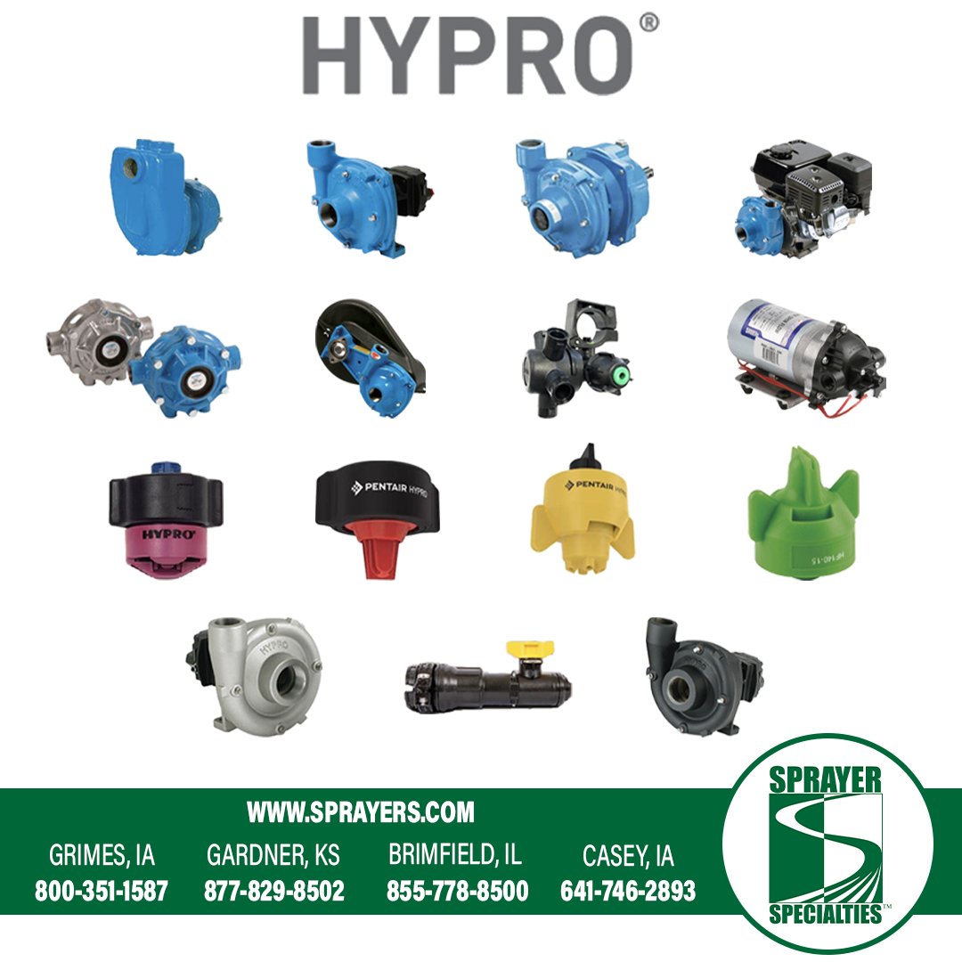 Hypro makes spraying simple, and we’ve got you covered! From pumps and nozzle tips to all the replacement parts you need, we’re your go-to source for Hypro products. Stop by or shop online today! agsprayerparts.com