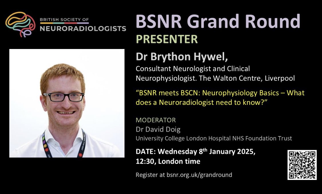 BSNR (@thebsnr) on Twitter photo Looking forward to an excellent Grand Round to kick off the new year - we welcome Dr Brython Hywel from <a href="/WaltonCentre/">The Walton Centre</a> who will fill us in on the neurophysiology we need to know!
⏰12.30pm GMT
📆 8/1/25
Not registered yet?
👉🏾 bsnr.org.uk/grandround/
#FOAMrad #neurorad Looking forward to an excellent Grand Round to kick off the new year - we welcome Dr Brython Hywel from <a href="/WaltonCentre/">The Walton Centre</a> who will fill us in on the neurophysiology we need to know!
⏰12.30pm GMT
📆 8/1/25
Not registered yet?
👉🏾 bsnr.org.uk/grandround/
#FOAMrad #neurorad